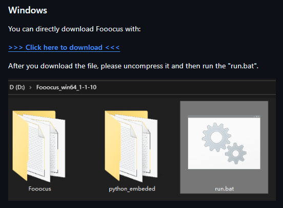 Fooocus Download & Install Guide (2024) – How to Run It Step-by-Step 2 Screenshot of download option in Fooocus github website page