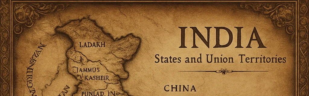 10+ Creative Ways to Use ChatGPT Image Generator (That Actually Work) 32 Antique-style map of northern India showing Ladakh, Jammu and Kashmir, and Punjab with vintage parchment design and ornate border
