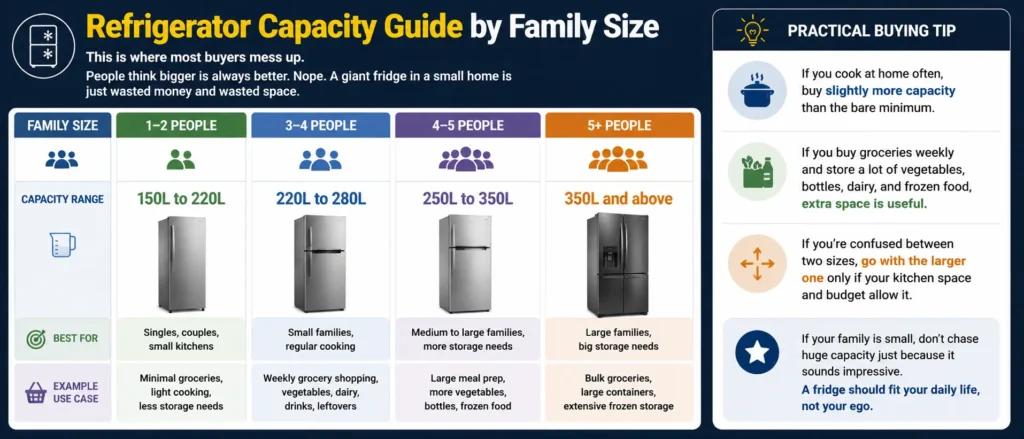 Refrigerator Capacity Guide by Family Size