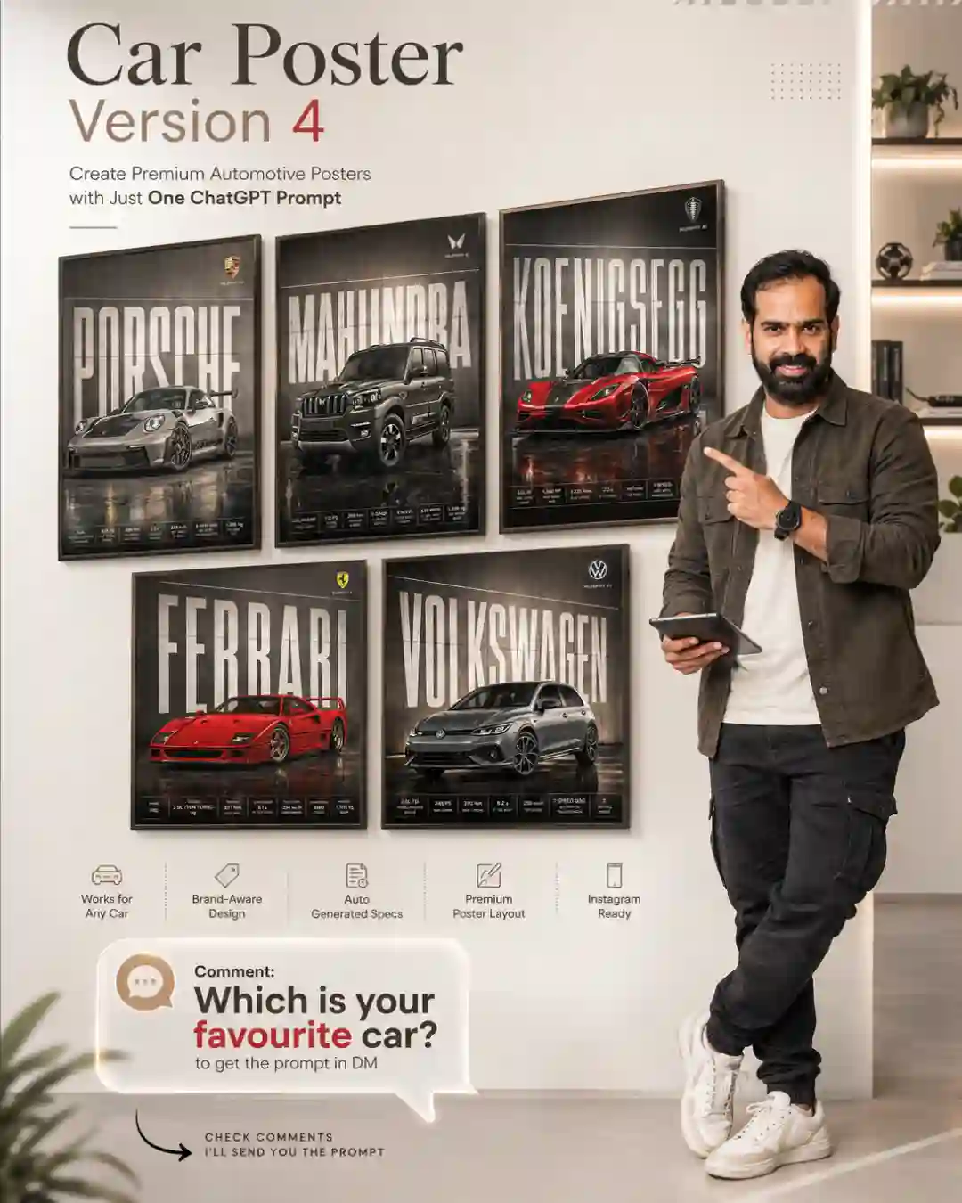 How to Create Premium Car Posters Version 4 1 Vertical Copy prompt image