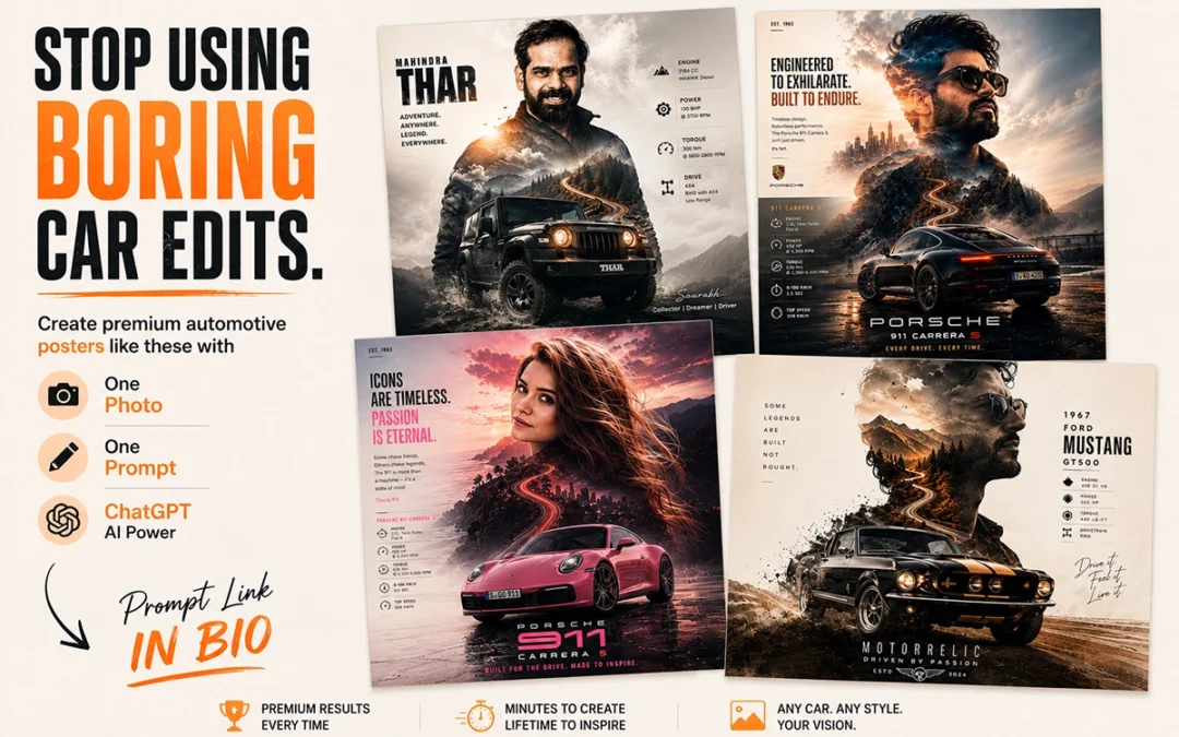 Create Cinematic Automotive Posters with One Photo & ChatGPT