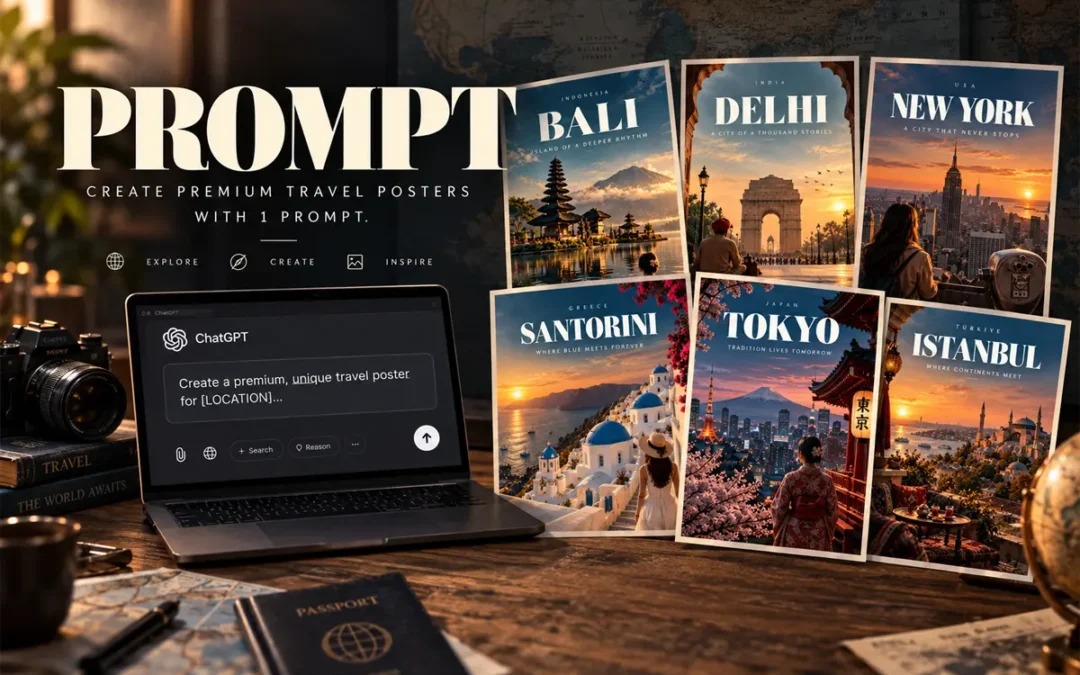 How to Create Premium Travel Posters With 1 AI Prompt